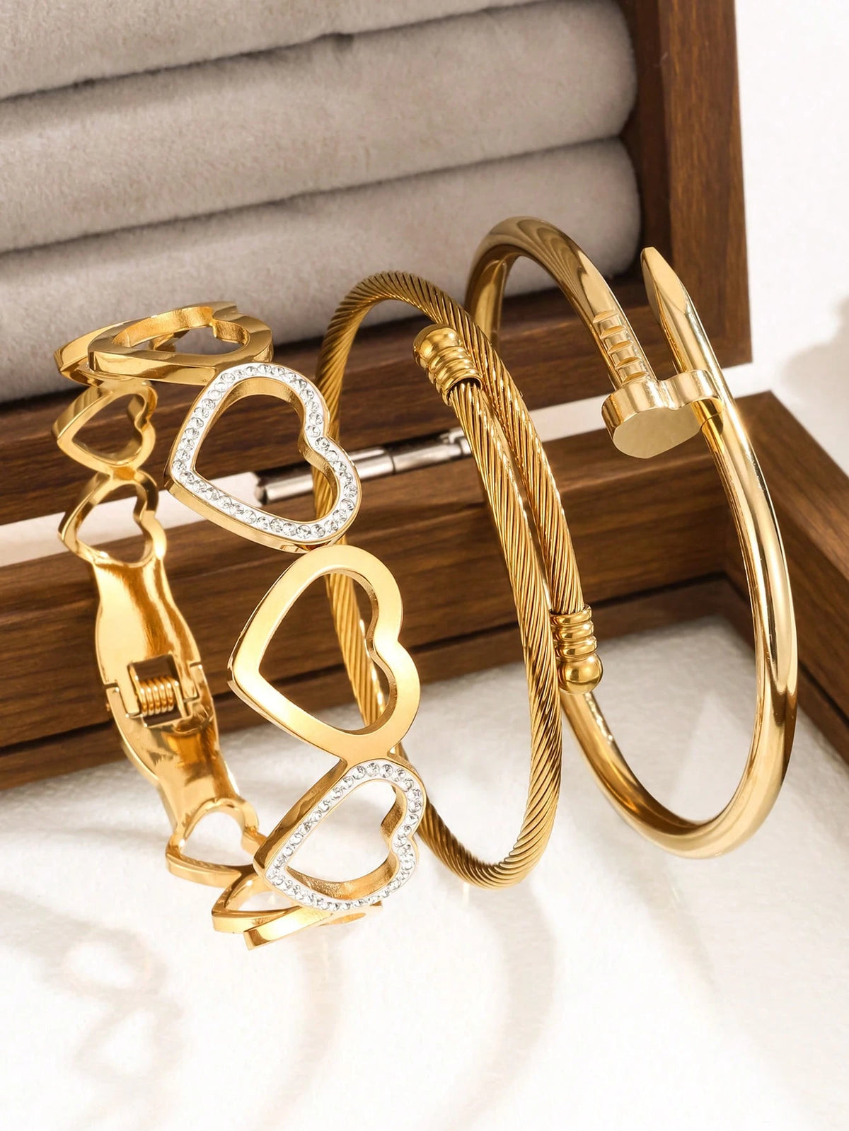 Luxe Blossom Cuff & Bangle Set – Zyhcayer