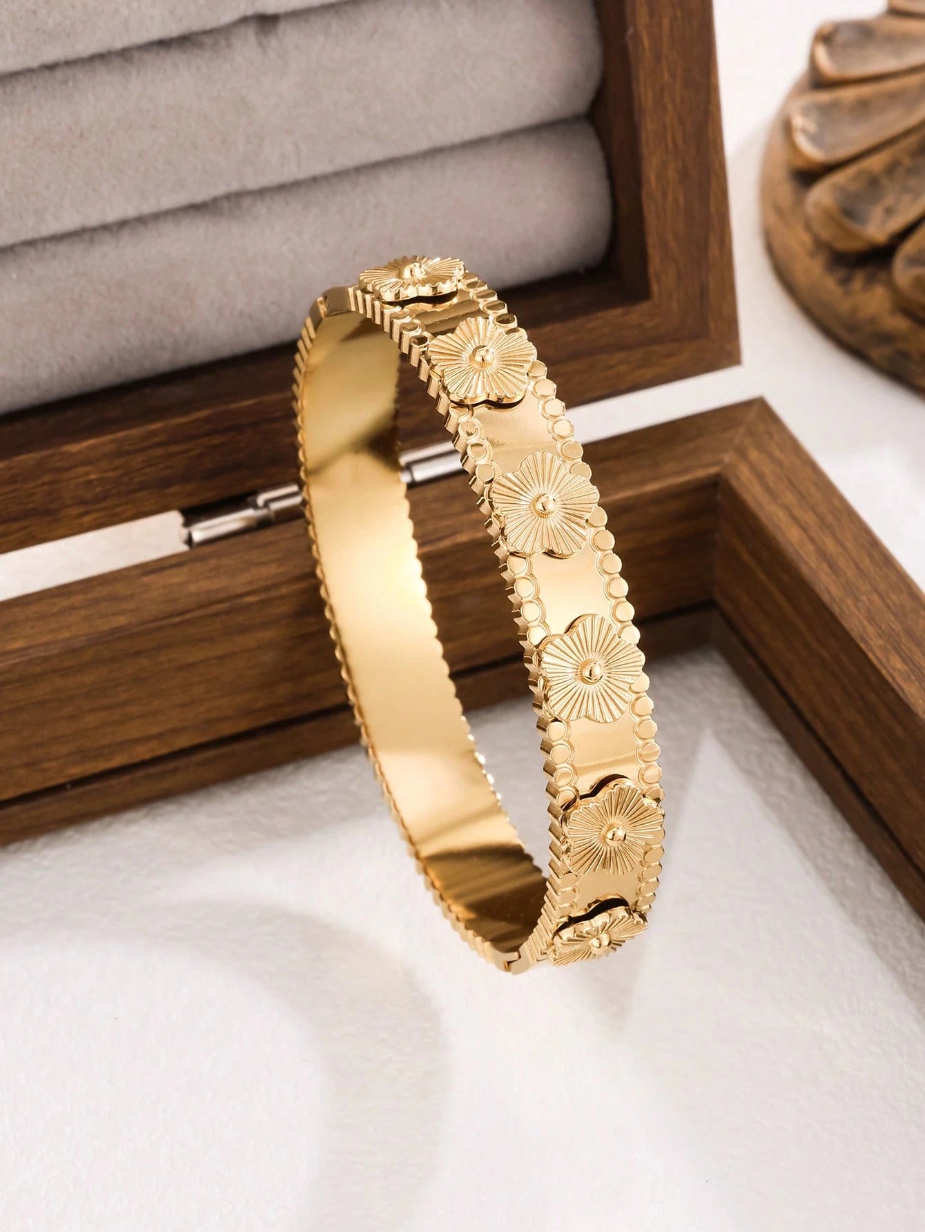 Floral Sparkle Stack Bracelets